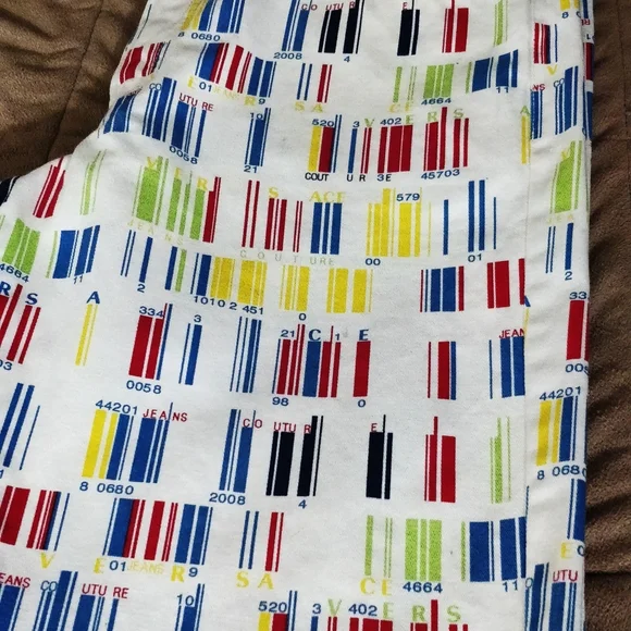 Archive Versace Jeans Couture Barcode Jeans Y2K Rainbow White Men’s 32 - Picture 4 of 11